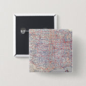 Road map United States Vierkante Button 5,1 Cm (Voorkant /achterkant)