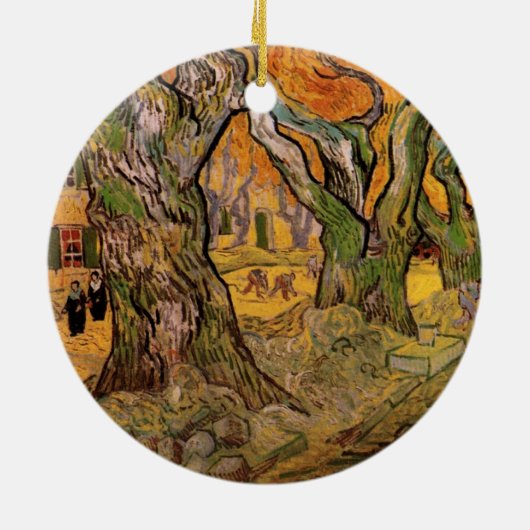 Road Menders by Vincent van Gogh Keramisch Ornament (Achterkant)