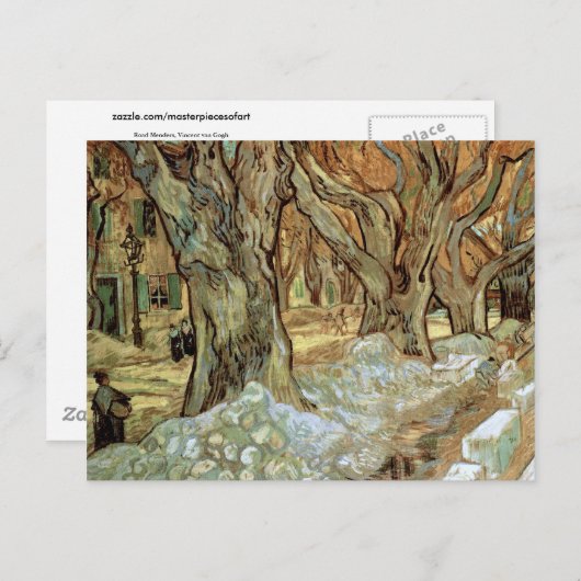 Road Menders, Vincent van Gogh Fine Art Briefkaart (Voorkant / Achterkant)