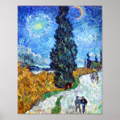 Road met Cypress en Star (1890) Vincent Van Gogh Poster (Voorkant)