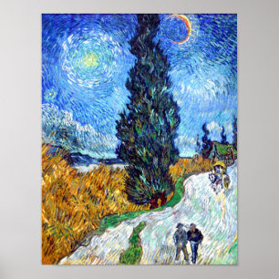 Road met Cypress en Star (1890) Vincent Van Gogh Poster