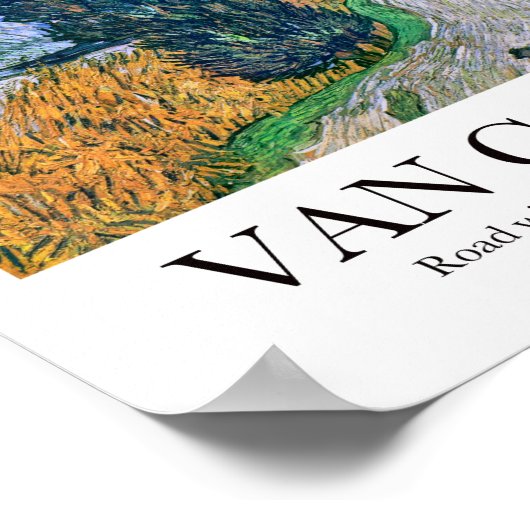 Road met Cypress en Star van Vincent van Gogh Poster (Hoek)