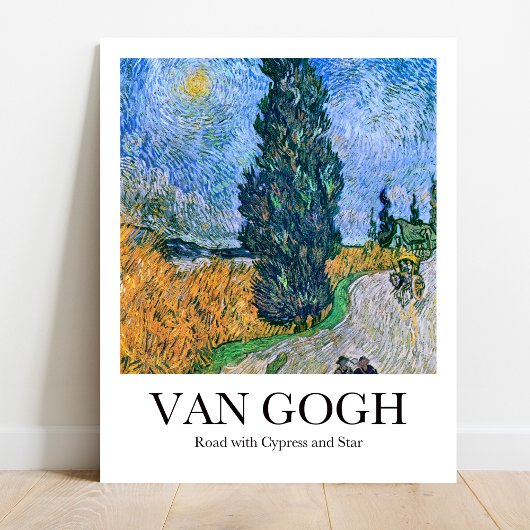 Road met Cypress en Star van Vincent van Gogh Poster