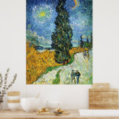 Road met Cypresses (van Gogh) Poster (Keuken)