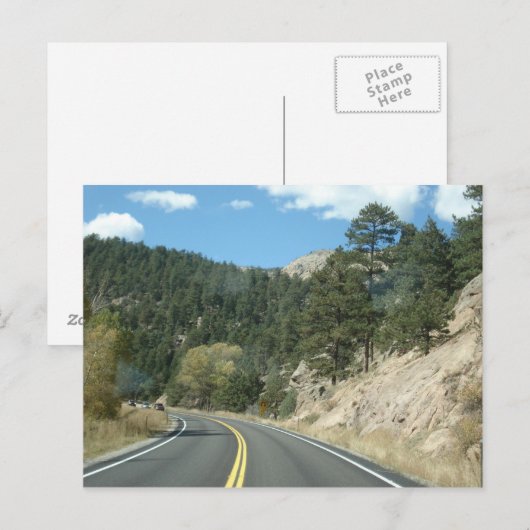 Road naar Estes Park, CO Briefkaart (Voorkant / Achterkant)