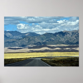 Road naar Great Sand Dunes National Park, do Poster