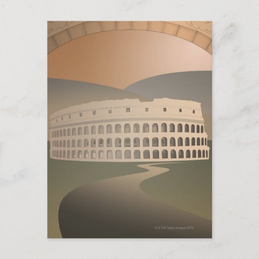 Road naar het Colosseum, Rome, Italië Briefkaart (Voorkant)