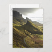 Road naar het opstijgen van de Quiraing op het eil Briefkaart (Voorkant / Achterkant)