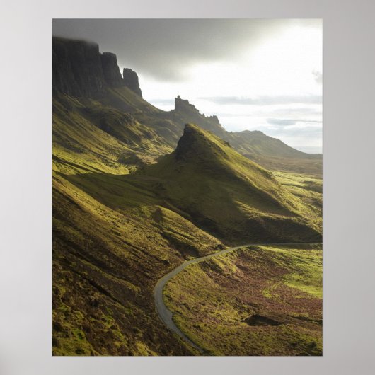 Road naar het opstijgen van de Quiraing op het eil Poster (Voorkant)