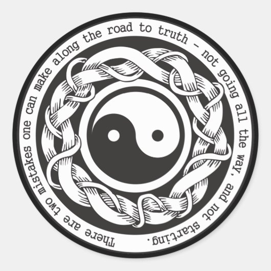Road naar Truth Yin Yang Ronde Sticker (Voorkant)