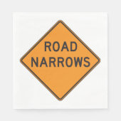 Road Narrows Road Sign Paper Napkins Servet (Voorkant)
