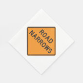 Road Narrows Road Sign Paper Napkins Servet (Hoek)