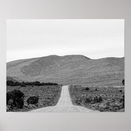 Road Outta Town // Black and White Scenery Poster