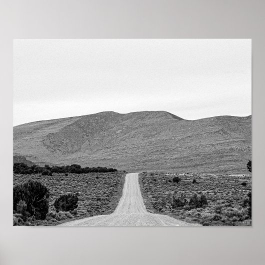 Road Outta Town // Black and White Scenery Poster (Voorkant)