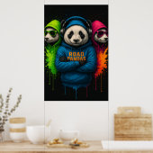 Road Pandas Crew — Cool Urban Animal Art Poster (Keuken)