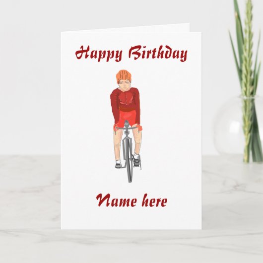 Road Racing Cyclist, man, naam vooraan toevoegen Kaart (Voorkant)