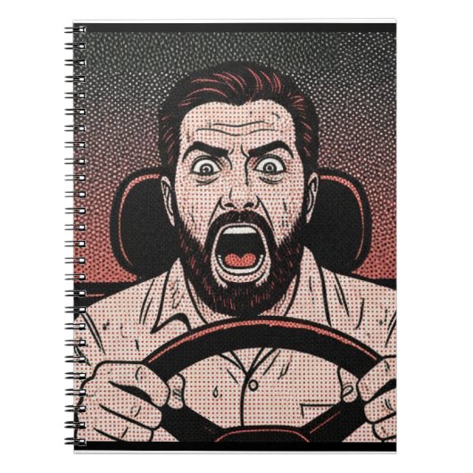 Road Rage Comic – Driver’s Fury Unleashed Notitieboek (Voorkant)