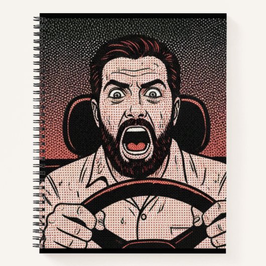 Road Rage Comic – Driver’s Fury Unleashed Notitieboek (Voorkant)