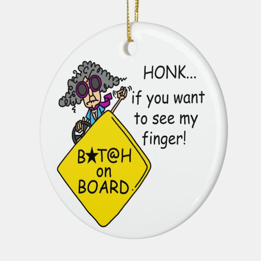 Road Rage Humor Keramisch Ornament (Links)