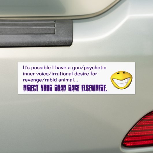 Road Rage Regedachte Bumpersticker (Op auto)
