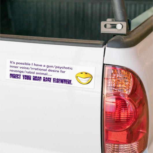 Road Rage Regedachte Bumpersticker (Op Truck)