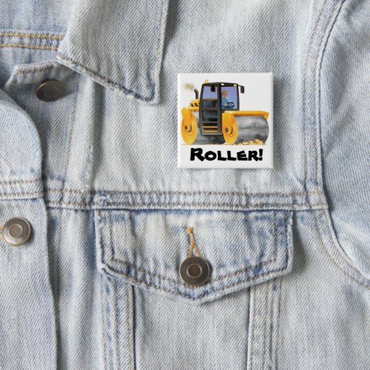 Road Roller Button Badge (In situ)