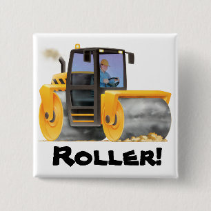 Road Roller Button Badge