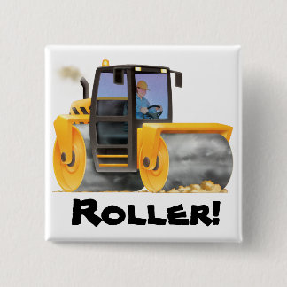 Road Roller Button Badge