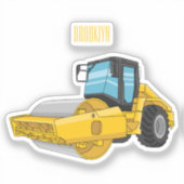 Road roller cartoon illustration sticker (Voorkant)