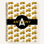 Road Roller Kinder Construction Trucks Monogram Notitieboek (Voorkant)