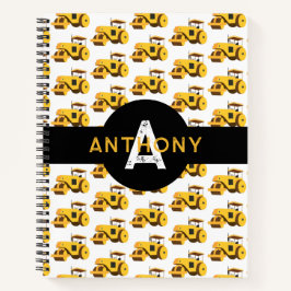 Road Roller Kinder Construction Trucks Monogram Notitieboek
