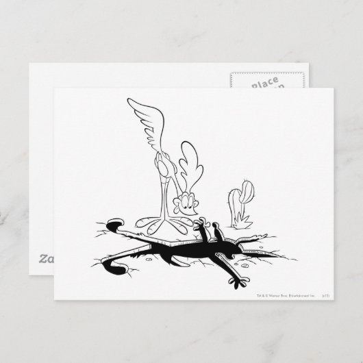 ROAD RUNNER™ en WILE E. COYOTE™ Vormig gat Briefkaart (Voorkant / Achterkant)