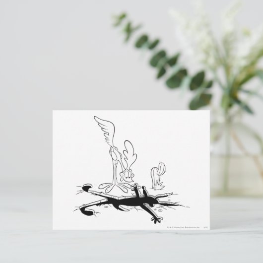 ROAD RUNNER™ en WILE E. COYOTE™ Vormig gat Briefkaart (Staand voorkant)