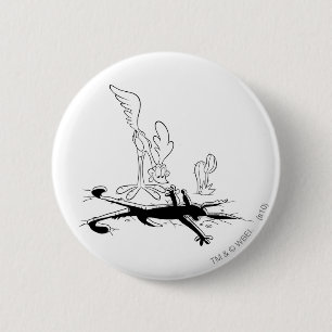ROAD RUNNER™ en WILE E. COYOTE™ Vormig gat Ronde Button 5,7 Cm