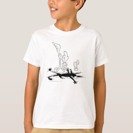 ROAD RUNNER™ en WILE E. COYOTE™ Vormig gat T-shirt (Voorkant)