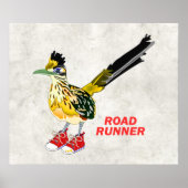 Road Runner in Red Sneakers Poster (Voorkant)