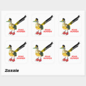 Road Runner in Red Sneakers Vierkante Sticker (Vel)