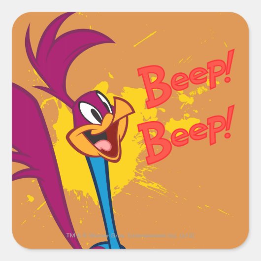 ROAD RUNNER™ Jump Vierkante Sticker (Voorkant)