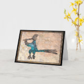 Road Runner Petroglyph New Mexico's State Bird Car Kaart (Gele Bloem)