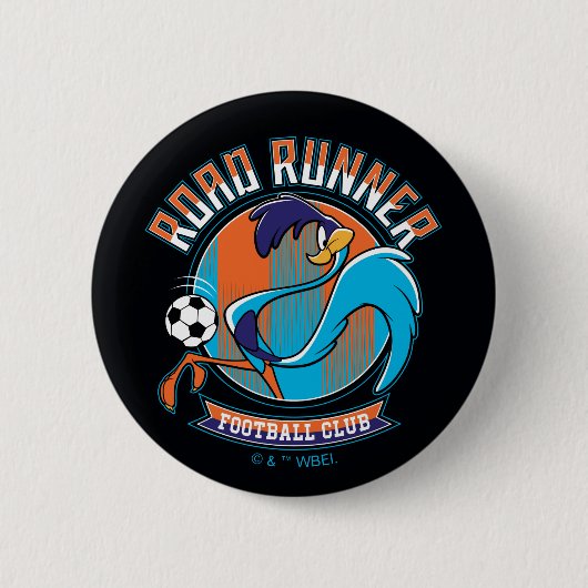 ROAD RUNNER™ Voetbalclub Badge Ronde Button 5,7 Cm (Voorkant)