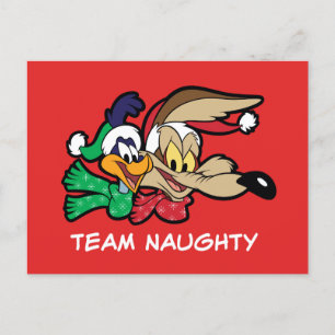 ROAD RUNNER™ & Wile E. Coyote "Team Naughty" Feestdagenkaart