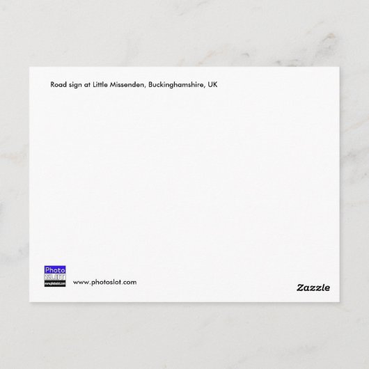 Road sign at Little Missenden, Buckinghamshire, Ve Briefkaart (Achterkant)