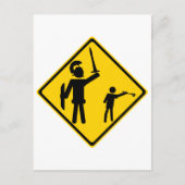 Road Sign David en Goliath Briefkaart (Voorkant)