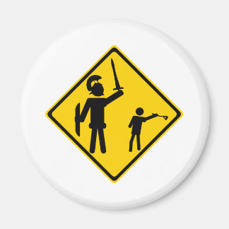 Road Sign David en Goliath Magneet