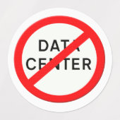 Road sign no data centers labels (Design 2)