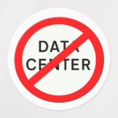 Road sign no data centers labels (Design 1)