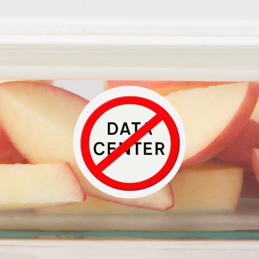 Road sign no data centers  labels (Aangebracht)