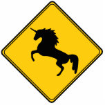 Road Sign Unicorn Fotobeeldje Magneet<br><div class="desc">Oversteekplaats Unicorn. De realiteit kent fantasie.</div>