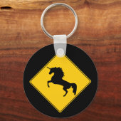 Road Sign Unicorn Sleutelhanger (Voorkant)