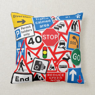 Road Signs Cushion Kussen